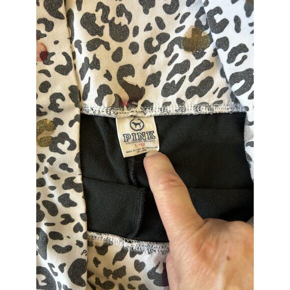 Y2K Victoria Secret Fold Over Leggings Cheetah Yoga Flare Leg Pant Women Large - Picture 4 of 16